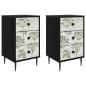 Preview: Nachttisch GOTHA 2 stk. Schwarz Eichen-Optik 36 x 33 x 61 cm