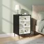 Preview: Nachttisch GOTHA 2 stk. Schwarz Eichen-Optik 36 x 33 x 61 cm