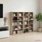 Preview: ARDEBO.de - CD Regal 2 Stk. Sonoma-Eiche 65 x 23,5 x 97,5 cm Holzwerkstoff