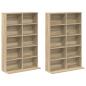 Preview: CD Regal 2 Stk. Sonoma-Eiche 65 x 23,5 x 97,5 cm Holzwerkstoff