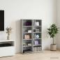Preview: ARDEBO.de - CD Regal 2 Stk. Betongrau 33 x 23,5 x 97,5 cm Holzwerkstoff