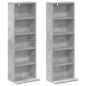 Preview: CD Regal 2 Stk. Betongrau 33 x 23,5 x 97,5 cm Holzwerkstoff