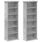 Preview: CD Regal 2 Stk. Betongrau 60 x 17 x 92 cm Holzwerkstoff