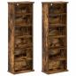 Preview: CD Regal 2 Stk. Räuchereiche 60 x 17 x 92 cm Holzwerkstoff