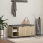 Preview: ARDEBO.de - Flurbank mit Kissen mit Regal Sonoma-Eiche 100 x 38 x 46 cm