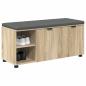Preview: Flurbank mit Kissen mit Regal Sonoma-Eiche 100 x 38 x 46 cm