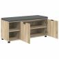 Preview: Flurbank mit Kissen mit Regal Sonoma-Eiche 100 x 38 x 46 cm