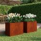 Preview: ARDEBO.de - Garten-Pflanzgefäß 2 stk. Rostoptik 60 x 30 x 50 cm