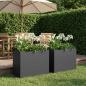 Preview: ARDEBO.de - Garten-Pflanzgefäß 2 stk. Schwarz 60 x 30 x 50 cm