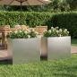 Preview: ARDEBO.de - Garten-Pflanzgefäß 2 stk. Silber 50 x 20 x 40 cm Edelstahl
