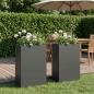 Preview: ARDEBO.de - Garten-Pflanzgefäß 2 stk. Anthrazit 40 x 20 x 75 cm