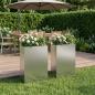 Preview: ARDEBO.de - Garten-Pflanzgefäß 2 stk. Silber 40 x 20 x 75 cm Edelstahl
