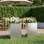 Preview: ARDEBO.de - Garten-Pflanzgefäß 2 stk. Silber 40 x 20 x 75 cm