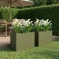 Preview: ARDEBO.de - Garten-Pflanzgefäß 2 stk. Olivgrün 60 x 30 x 40 cm