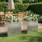Preview: ARDEBO.de - Garten-Pflanzgefäß 2 stk. Silber 50 x 30 x 40 cm Edelstahl