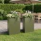 Preview: ARDEBO.de - Garten-Pflanzgefäß 2 stk. Olivgrün 40 x 20 x 75 cm