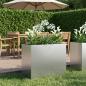 Preview: ARDEBO.de - Garten-Pflanzgef?? Silber 60 x 30 x 50 cm Verzinkter Stahl