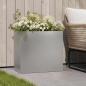 Preview: ARDEBO.de - Garten-Pflanzgefäß Silber 50 x 20 x 40 cm Edelstahl