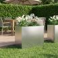 Preview: ARDEBO.de - Garten-Pflanzgefäß Silber 60 x 30 x 40 cm Edelstahl