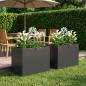 Preview: ARDEBO.de - Garten-Pflanzgefäß 2 stk. Schwarz 50 x 40 x 50 cm