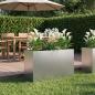 Preview: ARDEBO.de - Garten-Pflanzgefäß Silber 80 x 30 x 40 cm Verzinkter Stahl