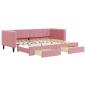 Preview: Tagesbett Ausziehbar mit Schubladen Rosa 80x200 cm Samt