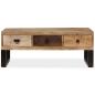 Preview: Couchtisch mit 3 Schubladen Massivholz Mango 90x50x35 cm