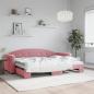 Preview: ARDEBO.de - Tagesbett Ausziehbar Rosa 80x200 cm Samt