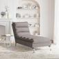 Preview: Massage-Chaiselongue mit Kissen Taupe Stoff