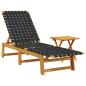 Preview: Sonnenliege mit Tisch Schwarz Massivholz Akazie und Stoff