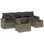 Preview: 6-tlg. Garten-Sofagarnitur mit Kissen Grau Poly Rattan