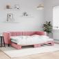 Preview: ARDEBO.de - Tagesbett Ausziehbar Rosa 80x200 cm Samt