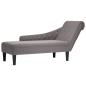 Preview: ARDEBO.de - Chaiselongue mit Kissen und Rechter Armlehne Taupe Stoff