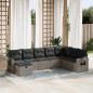 Preview: ARDEBO.de - 8-tlg. Garten-Sofagarnitur mit Kissen Grau Poly Rattan
