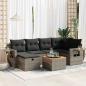 Preview: ARDEBO.de - 7-tlg. Garten-Sofagarnitur mit Kissen Grau Poly Rattan