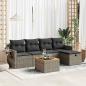 Preview: ARDEBO.de - 6-tlg. Garten-Sofagarnitur mit Kissen Grau Poly Rattan