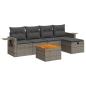 Preview: 6-tlg. Garten-Sofagarnitur mit Kissen Grau Poly Rattan