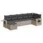 Preview: 7-tlg. Garten-Sofagarnitur mit Kissen Hellgrau Poly Rattan