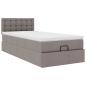Preview: Ottoman-Bett mit Matratze & LEDs Taupe 100x200 cm Stoff
