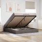 Preview: ARDEBO.de - Ottoman-Bett mit Matratzen Taupe 200x200 cm Stoff