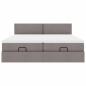 Preview: Ottoman-Bett mit Matratzen Taupe 200x200 cm Stoff