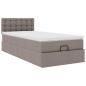 Preview: Ottoman-Bett mit Matratze & LEDs Taupe 90x190 cm Stoff