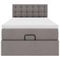 Preview: Ottoman-Bett mit Matratze & LEDs Taupe 90x190 cm Stoff