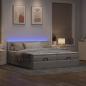 Preview: Ottoman-Bett mit Matratzen & LEDs Taupe 200x200 cm Stoff