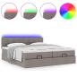 Preview: Ottoman-Bett mit Matratzen & LEDs Taupe 200x200 cm Stoff