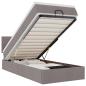 Preview: Ottoman-Bett mit Matratze & LEDs Taupe 90x190 cm Stoff