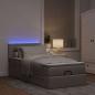 Preview: Ottoman-Bett mit Matratze & LEDs Taupe 90x190 cm Stoff