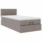 Preview: Ottoman-Bett mit Matratze & LEDs Taupe 90x190 cm Stoff