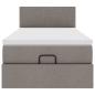 Preview: Ottoman-Bett mit Matratze & LEDs Taupe 90x190 cm Stoff