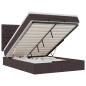 Preview: Ottoman-Bett mit Matratze & LEDs Dunkelbraun 140x200 cm Stoff